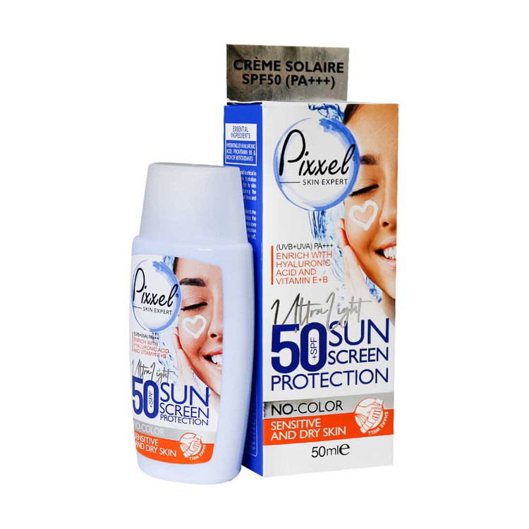 2 کرم ضد آفتاب بی رنگ پیکسل SPF50 مناسب پوست خشک و حساس Pixxel SPF50 Sunscreen Cream For Dry and Sensitive Skin ضد افتاب آفتاب کده افتاب کده آفتابکده افتابکده