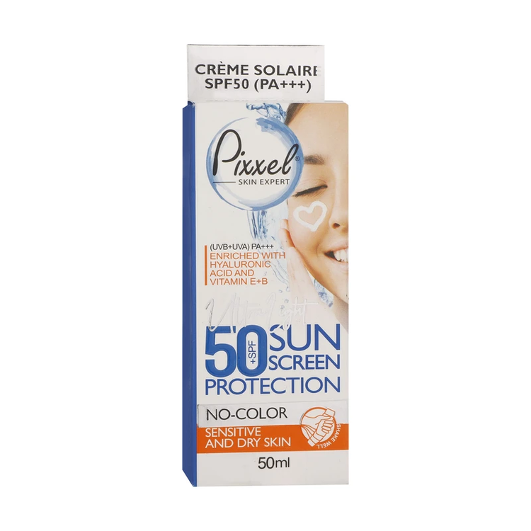 8 کرم ضد آفتاب بی رنگ پیکسل SPF50 مناسب پوست خشک و حساس Pixxel SPF50 Sunscreen Cream For Dry and Sensitive Skin ضد افتاب آفتاب کده افتاب کده آفتابکده افتابکده
