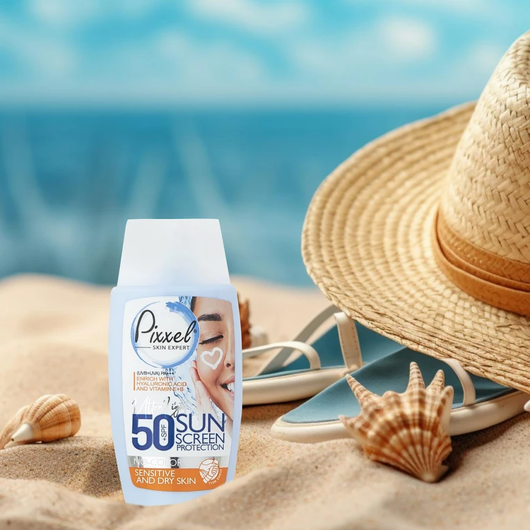 13 کرم ضد آفتاب بی رنگ پیکسل SPF50 مناسب پوست خشک و حساس Pixxel SPF50 Sunscreen Cream For Dry and Sensitive Skin ضد افتاب آفتاب کده افتاب کده آفتابکده افتابکده
