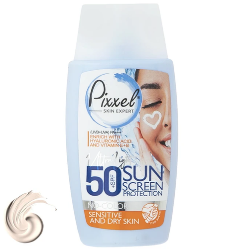 1 کرم ضد آفتاب بی رنگ پیکسل SPF50 مناسب پوست خشک و حساس Pixxel SPF50 Sunscreen Cream For Dry and Sensitive Skin ضد افتاب آفتاب کده افتاب کده آفتابکده افتابکده