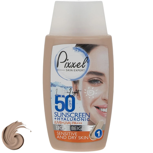 1 کرم ضد آفتاب رنگی پیکسل مدل بژ روشن مناسب پوست خشک و حساس Pixxel Light Beige Tinted Sunscreen Cream SPF50+ For Dry And Sensitive Skin ضدافتاب ضد افتاب ضدآفتاب افتاب کده آفتاب کده