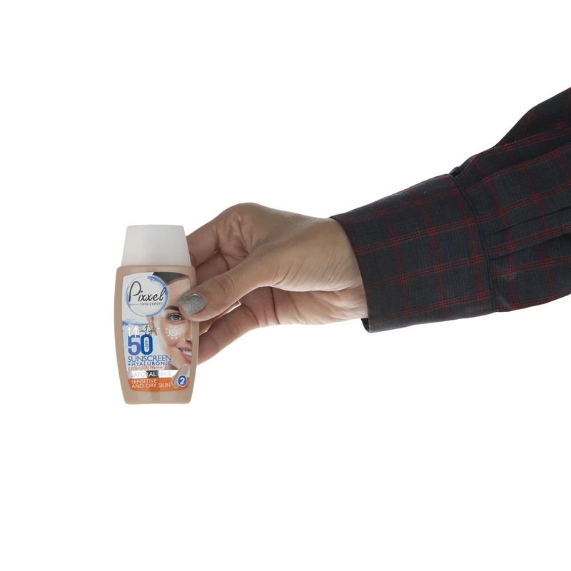 8 فلوئید ضد آفتاب SPF50 پیکسل رنگی بژ طبیعی مناسب پوست خشک و حساس Pixxel Natural Beige SPF50 Sunscreen Fluid for Dry and Sensitive Skin 50ml ضدافتاب ضد افتاب ضدآفتاب آفتاب کده افتاب کده