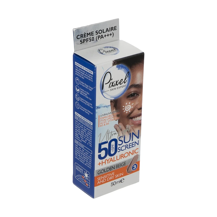 2 ضد آفتاب رنگی پیکسل SPF50+ مناسب پوست خشک و حساس بژ طلایی Pixxel Sunscreen Cream SPF50+ For Dry & Sensitive Skin ضدافتاب ضد افتاب ضدآفتاب آفتاب کده افتاب کده