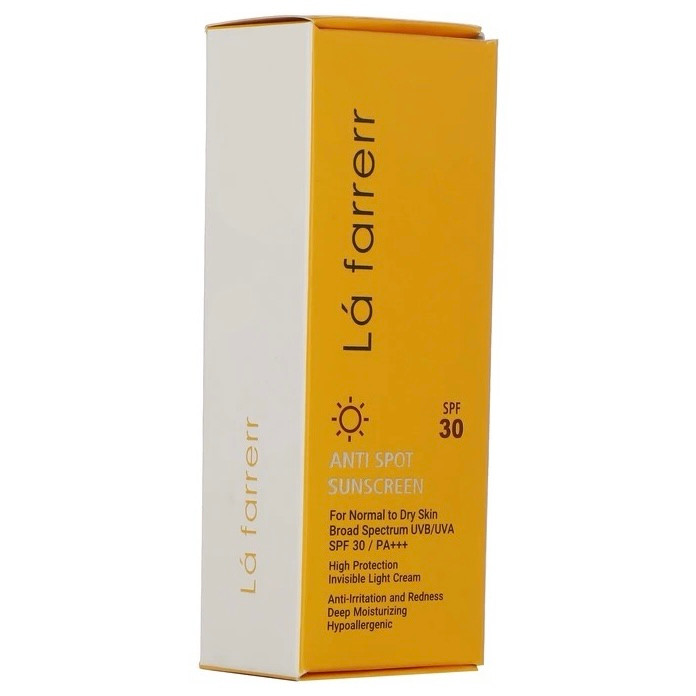2 ضد آفتاب و ضد لک بی رنگ مناسب پوست خشک و معمولی لافارر SPF30