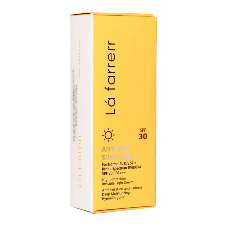 6 ضد آفتاب و ضد لک بی رنگ مناسب پوست خشک و معمولی لافارر SPF30