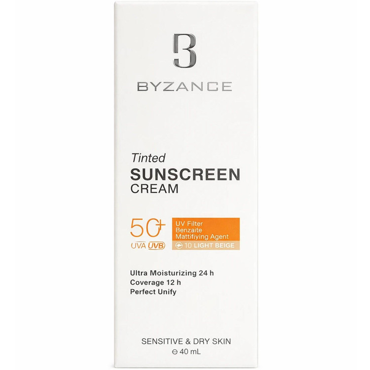 2 کرم ضد آفتاب +SPF50 بیزانس مناسب پوست خشک و حساس Byzance High Sun Protection Cream Foundation SPF50+ آفتاب کده افتاب کده آفتابکده افتابکده