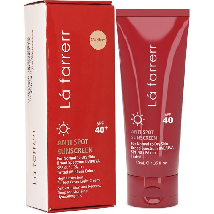 کرم ضد آفتاب و ضد لک رنگی (متوسط) لافارر SPF40پوست خشک و معمولی لافارر