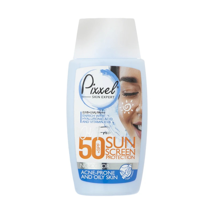 8 کرم ضد آفتاب بی رنگ پیکسل SPF50+ مناسب پوست چرب و جوش دار