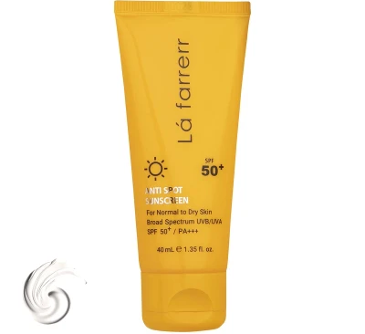 کرم ضد آفتاب و ضد لک بی رنگ لافاررSPF 50 مناسب پوست خشک و معمولی